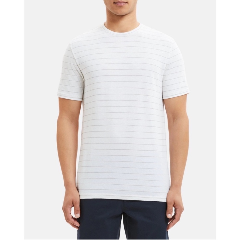 Theory Men’s White Shirt with Red stitching